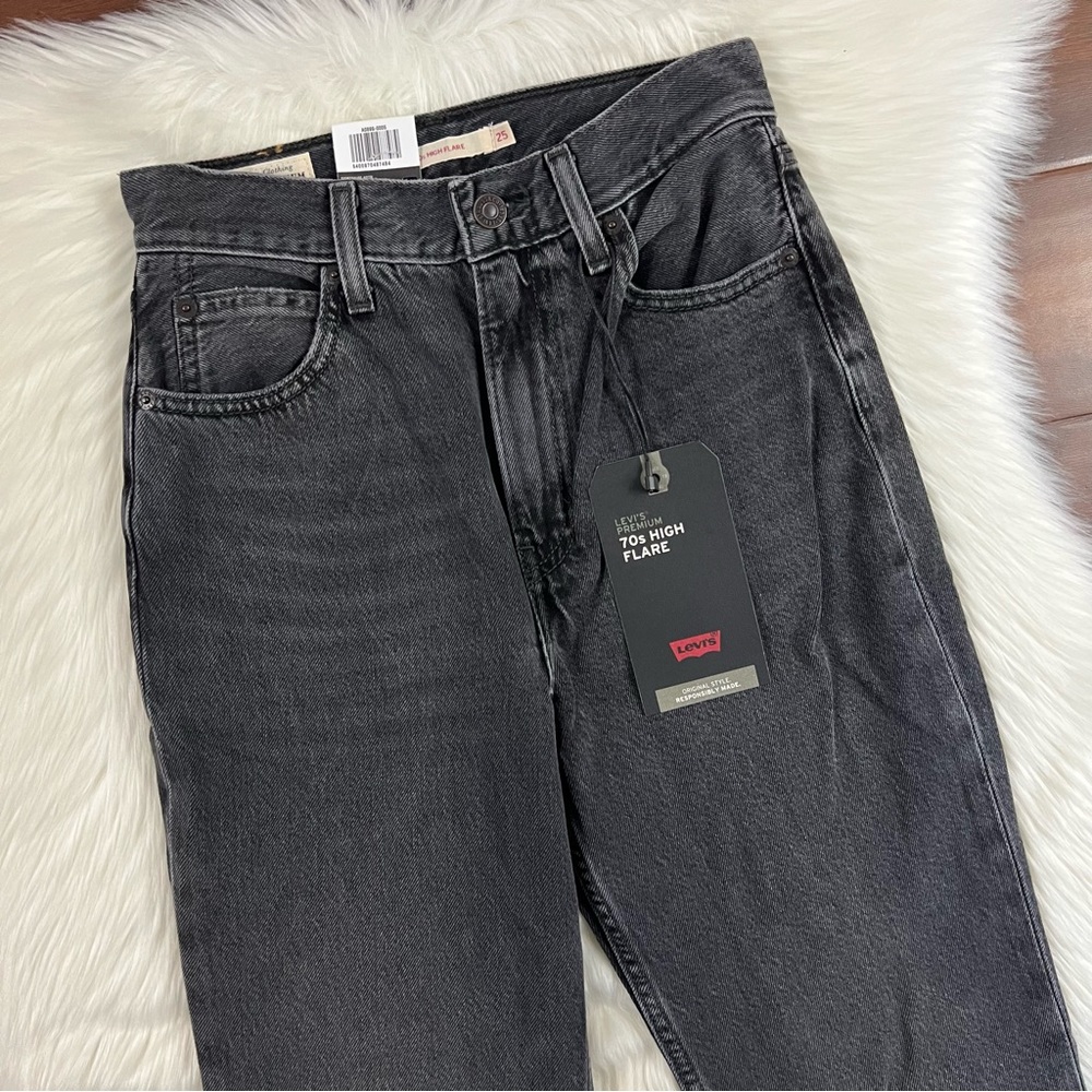 Levi's Women’s Size 25 x 32 Such A Doozie‎ 70's High Flare Denim Jeans - Picture 2 of 11